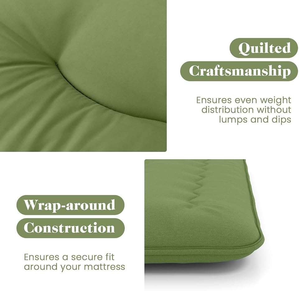 Giantex Japanese Floor Mattress, 4 Inch Futon Mattress with Washable Cover & Storage Bag, Foldable Roll up Mattress Tatami Mat, Portable Sleeping Pad for Camping, Dormitory, Green, King - Image 7