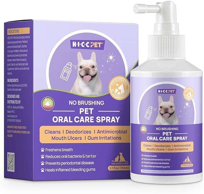 HICC PET Dog Dental Care Spray, Vet-Trusted Breath Freshener & Teeth Cleaning Spray, Eliminate Bad Breath, Support Healthy Gums, Help Reduce Plaque & Tartar, No Brushing, 5.1 Fl Oz - Image 1
