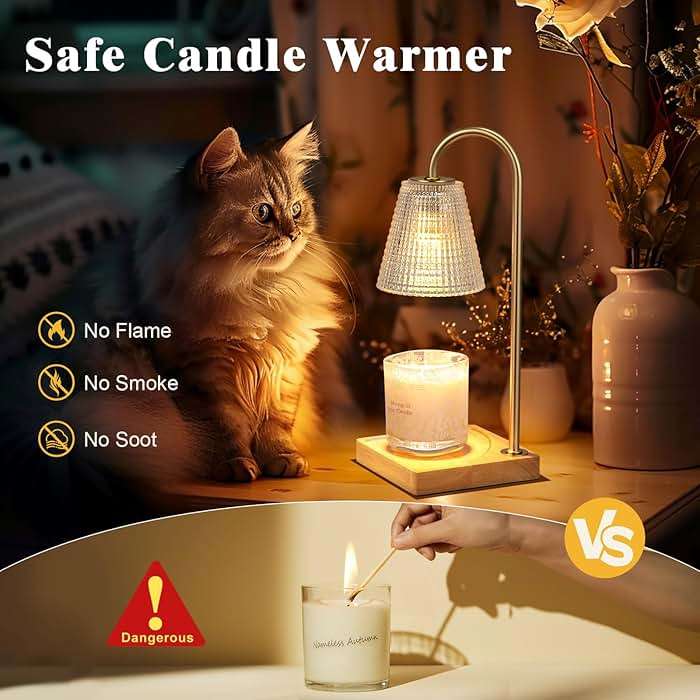 Hong-in Candle Warmer Lamp with Timer Dimmer,Christmas Birthday Gifts for Women Mom,House Warming Gifts New Home Room Decor,Vintage Wax Warmer for Scented Wax Jar Candles - Image 5