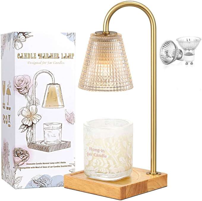 Hong-in Candle Warmer Lamp with Timer Dimmer,Christmas Birthday Gifts for Women Mom,House Warming Gifts New Home Room Decor,Vintage Wax Warmer for Scented Wax Jar Candles - Image 8