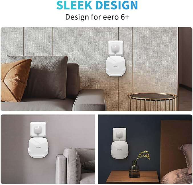 2Pack Wall Mount Holder for eero 6 Plus 6+ and eero 6 Router Mesh Wi-Fi System,Wall Mount Stand Bracket for eero 6 Plus and eero 6 tri-Band Mesh,Wall Bracket for eero 6+ Extender Router Wire Organizer - Image 4
