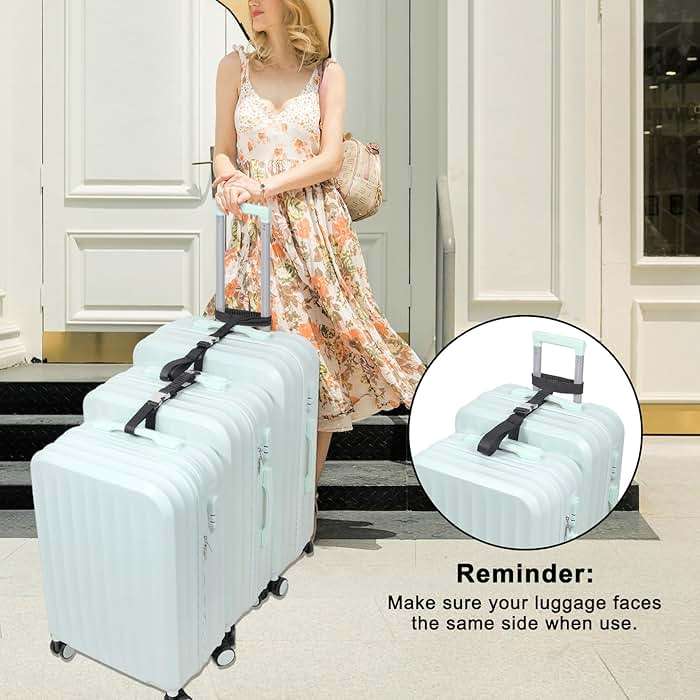 Vigorport Luggage Straps, Metal Luggage Connector Straps for Suitcases, Stretchable Add A Bag Adjustable Attachment Accessories Belts (Black, Medium) - Image 7