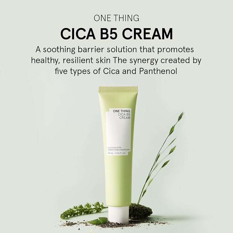 ONE THING CICA B5 Moisturizing Cream 2.36 fl.oz / 70ml | Korean Skincare, Ultimate Hydration and Barrier Strengthening for Sensitive Skin, Non-Greasy, Redness Relief - Image 2