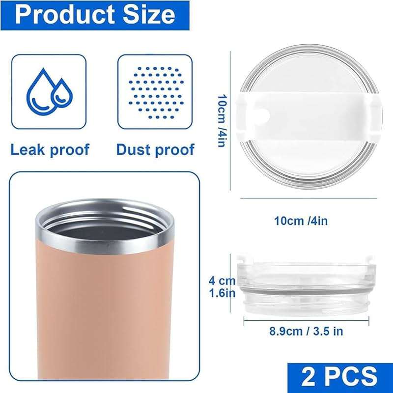 2 Pcs Tumbler Lid for Stanley 40oz Cup, Dustproof Spill Proof Splash Resistant Replacement Cup Lid for Stanley Tumbler (Blue) - Image 2