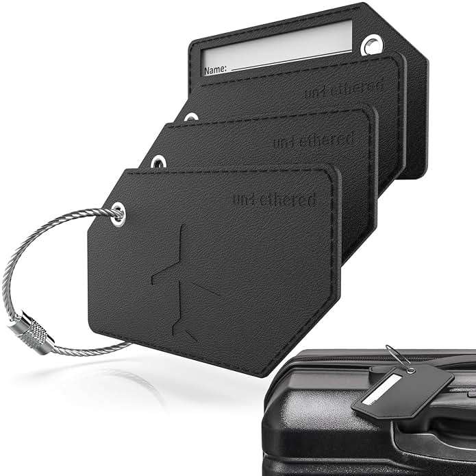 Untethered 4-Pack Luggage Tag Set | Durable Luggage Tags for Suitcases & Travel Bags | Bag Tag & Name ID Identifiers | Suitcase Tags for Easy Luggage Identification - Image 1