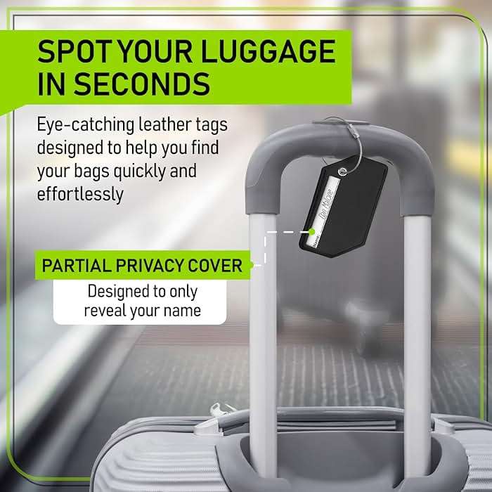 Untethered 4-Pack Luggage Tag Set | Durable Luggage Tags for Suitcases & Travel Bags | Bag Tag & Name ID Identifiers | Suitcase Tags for Easy Luggage Identification - Image 4