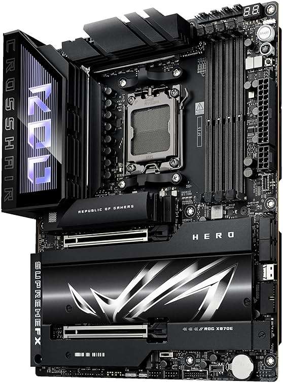 ASUS ROG Crosshair X870E Hero AMD X870E AM5 ATX Motherboard, Advanced AI PC Ready, 18+2+2 Power Stages, DDR5, PCIe® 5.0, 5X M.2, Wi-Fi 7, USB4®, AI Overclocking, Core Flex, PCIe Slot Q-Release Slim - Image 7