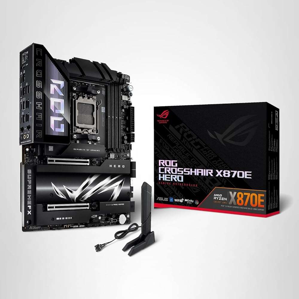 ASUS ROG Crosshair X870E Hero AMD X870E AM5 ATX Motherboard, Advanced AI PC Ready, 18+2+2 Power Stages, DDR5, PCIe® 5.0, 5X M.2, Wi-Fi 7, USB4®, AI Overclocking, Core Flex, PCIe Slot Q-Release Slim - Image 10