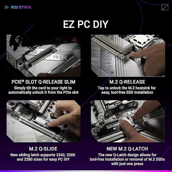 ASUS ROG Strix X870-A Gaming WiFi AMD AM5 X870 ATX Motherboard 16+2+2 Power Stages, Dynamic OC Switcher, Core Flex, DDR5 AEMP, WiFi 7, 4X M.2, PCIe® 5.0, Q-Release Slim, USB4®, AI OCing & Networking - Image 5