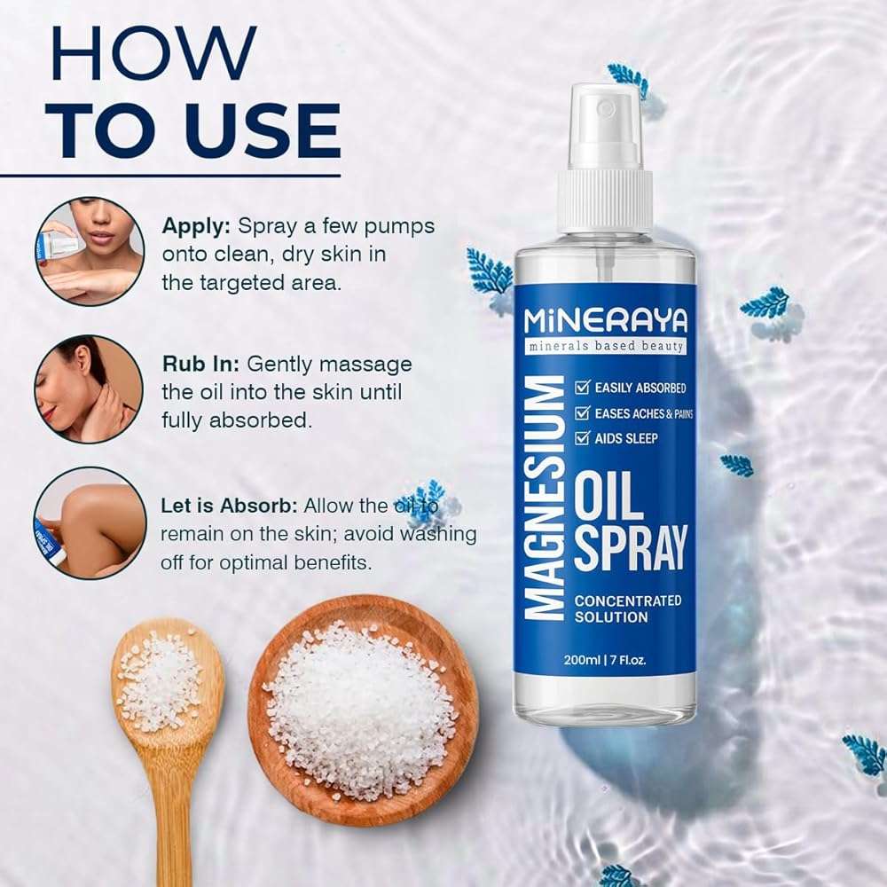 Magnesium Oil Spray 7 Fl Oz. 100% Organic, Extra Strength Topical Magnesium Spray for Feet. Muscle Recovery & Sound Sleep - Image 4