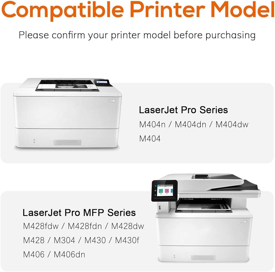Jeostarky Compatible 58a hp Toner Cartridge Replacement for HP 58A CF258A 58X CF258X (with chip) Toner Cartridge for LaserJet Pro MFP M428fdw M404n M428fdn M404dn M430 Printer(2 Black) - Image 2