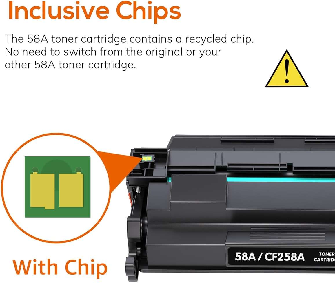 Jeostarky Compatible 58a hp Toner Cartridge Replacement for HP 58A CF258A 58X CF258X (with chip) Toner Cartridge for LaserJet Pro MFP M428fdw M404n M428fdn M404dn M430 Printer(2 Black) - Image 7