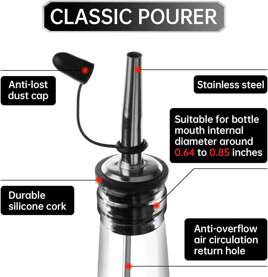 12 Pcs Liquor Pour Spout, Pour Spouts for Bottles, Liquor Bottle Pourers for Alcohol, Olive Oil, Liquor Pourers with Dust Caps, Speed Pourers, Bar Bartender Accessories (12PC) - Image 4