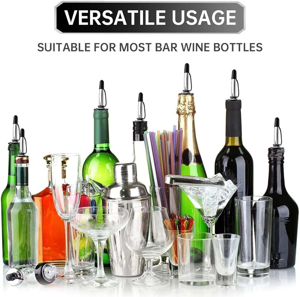 12 Pcs Liquor Pour Spout, Pour Spouts for Bottles, Liquor Bottle Pourers for Alcohol, Olive Oil, Liquor Pourers with Dust Caps, Speed Pourers, Bar Bartender Accessories (12PC) - Image 6