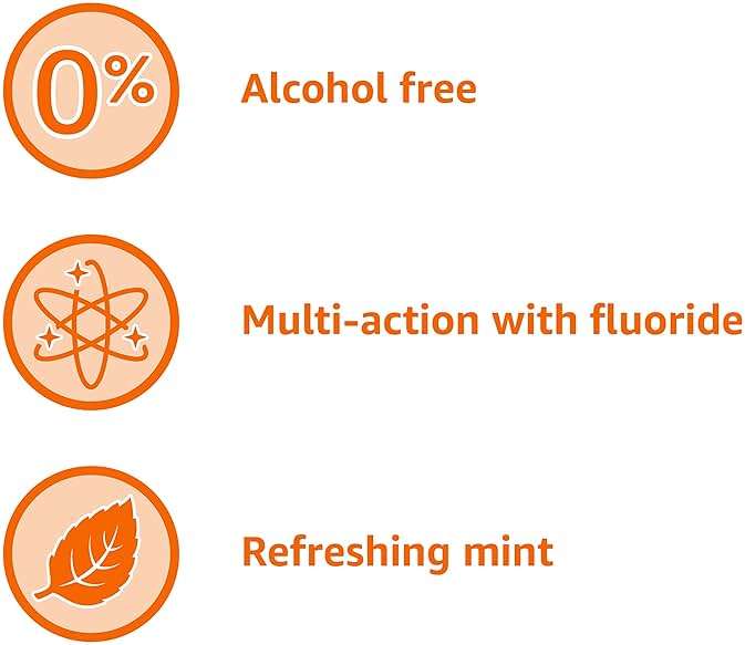 Amazon Basics Anticavity Fluoride Mouthwash, Alcohol Free, Refreshing Mint, 1 Liter, 4-Pack - Image 5