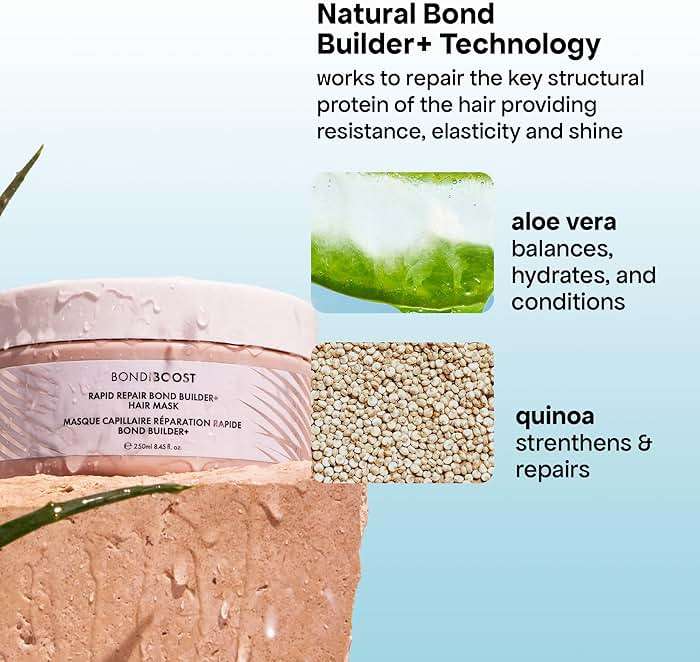 BONDIBOOST Rapid Repair Bond Builder + Hair Mask for Damaged Hair [8.45 fl oz], Deep Conditioning Treatment + Restores Strength & Shine - Image 3