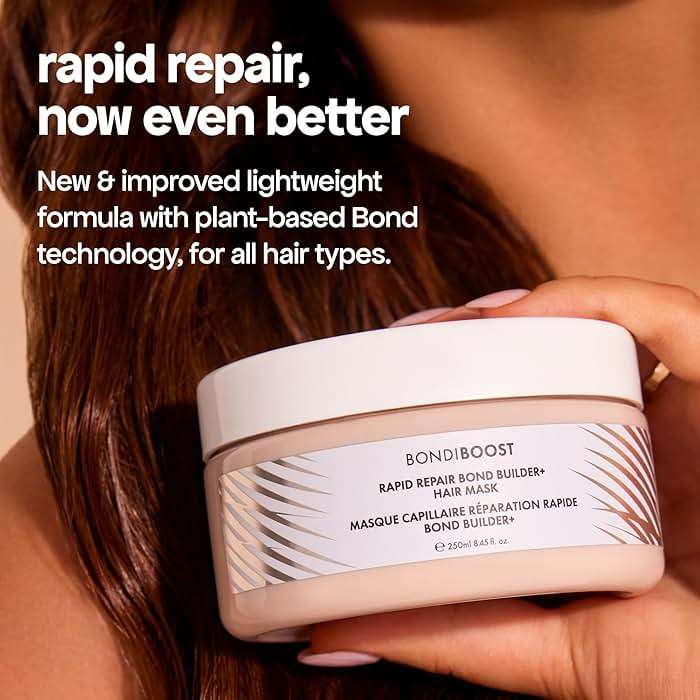 BONDIBOOST Rapid Repair Bond Builder + Hair Mask for Damaged Hair [8.45 fl oz], Deep Conditioning Treatment + Restores Strength & Shine - Image 6