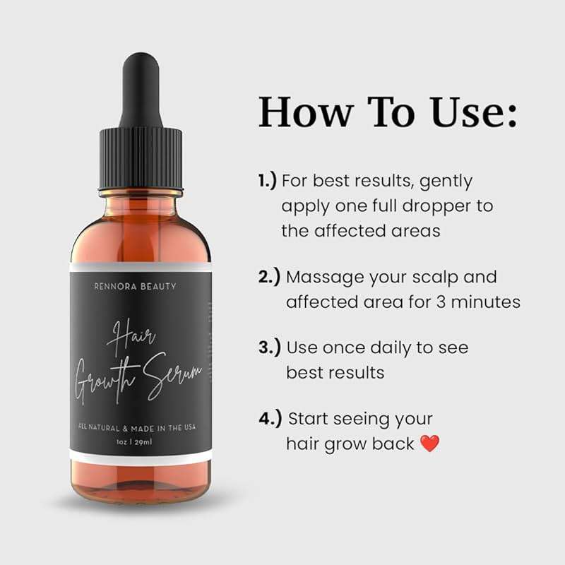 Rennora Hair Growth Serum with Organic Herbs and Natural Vitamins, Peppermint Oil, Stinging Nettle, and Rosemary Oil, No Chemicals, Formulated for Hair Regrowth (2 Pack - 60 Day Supply) - Image 2