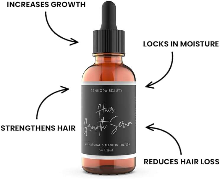Rennora Hair Growth Serum with Organic Herbs and Natural Vitamins, Peppermint Oil, Stinging Nettle, and Rosemary Oil, No Chemicals, Formulated for Hair Regrowth (2 Pack - 60 Day Supply) - Image 3