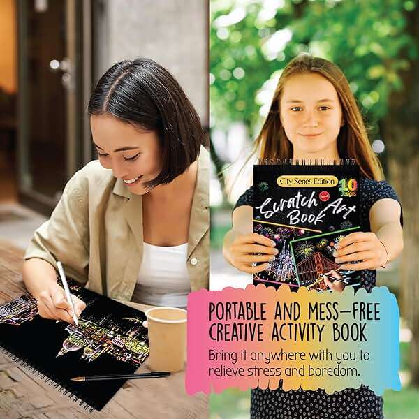 Scratch Art Book for Adults - Colorful City Series Scratch Art | Scratch Painting Foil Art for Adults | Scratch and Sketch City Series Books | Foil Engraving Scratch Art Adult (City Series) - Image 9