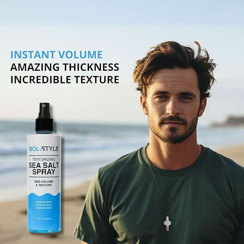 Sol Style Texturizing Sea Salt Spray – Adds Instant Volume, Texture & Thickness, Dead Sea Salt & Ginseng Root for Hair Strength & Health, Natural Beach Wavy Style for Men & Women | 8.5 oz - Image 6