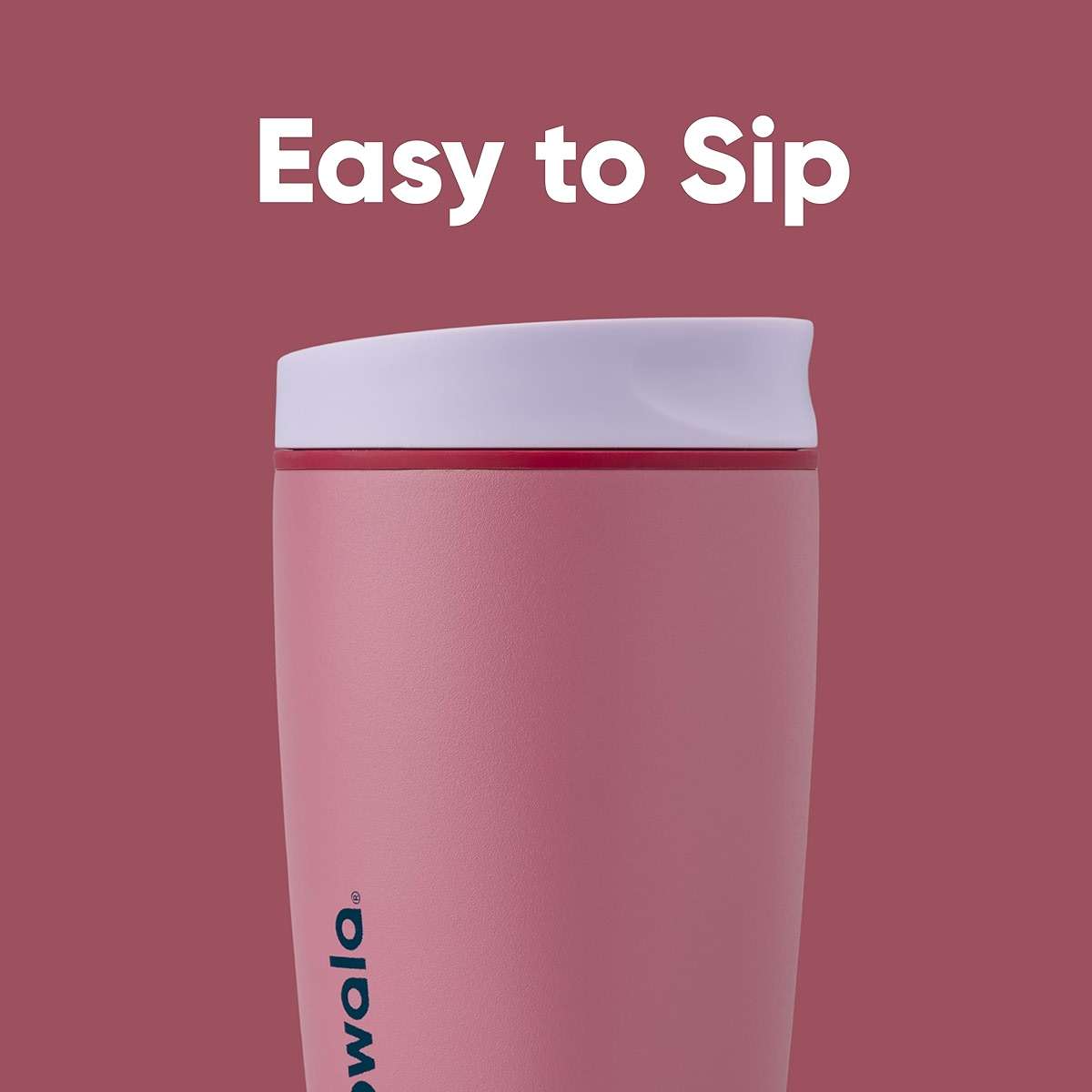 Owala SmoothSip Slider Insulated Stainless Steel Coffee Tumbler, Reusable Iced Coffee Cup, Hot Coffee Travel Mug, BPA Free 12 oz, Crochet Queen - Image 2