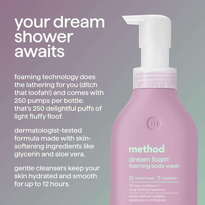 Method Dream Foam, Foaming Body Wash, White Flower + Tuberose, 13.5 oz - Image 3
