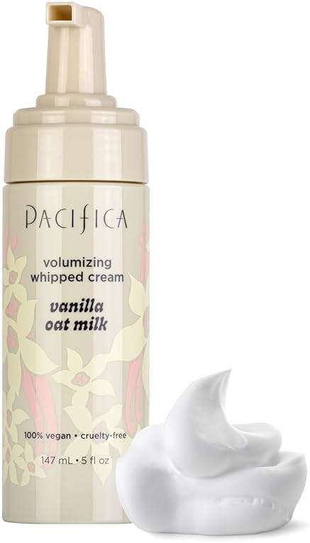 Pacifica Hair Mousse - Vanilla Oat Milk – Light Hold for Soft Volume & Hydration with Touchable Hold, Delightful Vanilla Scent, Vegan & Cruelty-Free, 5 fl oz - Image 1