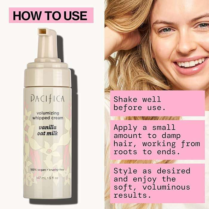 Pacifica Hair Mousse - Vanilla Oat Milk – Light Hold for Soft Volume & Hydration with Touchable Hold, Delightful Vanilla Scent, Vegan & Cruelty-Free, 5 fl oz - Image 8