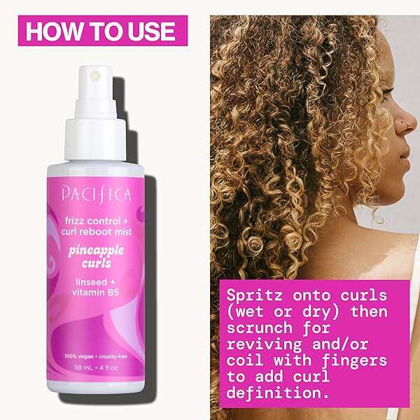 Pacifica Pineapple Curls Frizz Control Spray 4oz – Curl Refresher Mist for Curly & Wavy Hair, Hydrating Anti-Frizz Day 2 Curl Booster with Pineapple Extract & Vitamin B5 Vegan Dermatologist Tested - Image 11