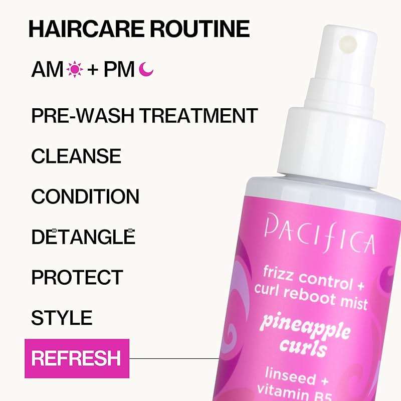 Pacifica Pineapple Curls Frizz Control Spray 4oz – Curl Refresher Mist for Curly & Wavy Hair, Hydrating Anti-Frizz Day 2 Curl Booster with Pineapple Extract & Vitamin B5 Vegan Dermatologist Tested - Image 12