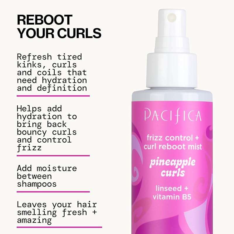 Pacifica Pineapple Curls Frizz Control Spray 4oz – Curl Refresher Mist for Curly & Wavy Hair, Hydrating Anti-Frizz Day 2 Curl Booster with Pineapple Extract & Vitamin B5 Vegan Dermatologist Tested - Image 6
