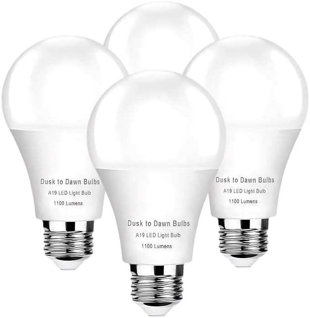 TSEXES 12W Motion Sensor Light Bulbs (100W Equivalent), 5000K Daylight, Motion Activated Light Bulb with Dusk to Dawn Sensor for Outdoor Patio Yard Porch, 4-Pack - Image 1