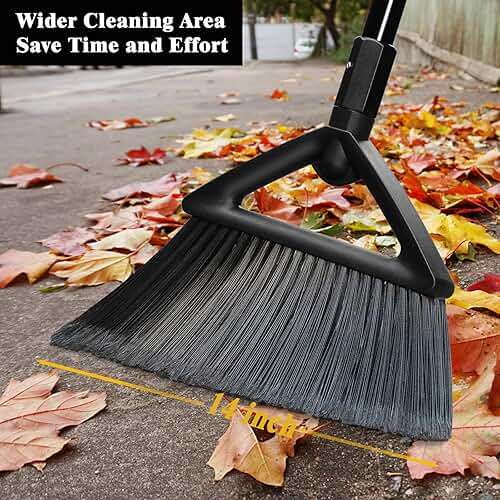 PUTNATRUE Outdoor Angle Broom Indoor,Upgraded Heavy Duty Commercial Brooms,Black Broom for Sweeping House,Restaurant,Kitchen,Garage,Courtyard - Image 3