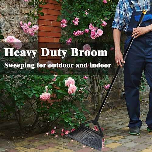 PUTNATRUE Outdoor Angle Broom Indoor,Upgraded Heavy Duty Commercial Brooms,Black Broom for Sweeping House,Restaurant,Kitchen,Garage,Courtyard - Image 8