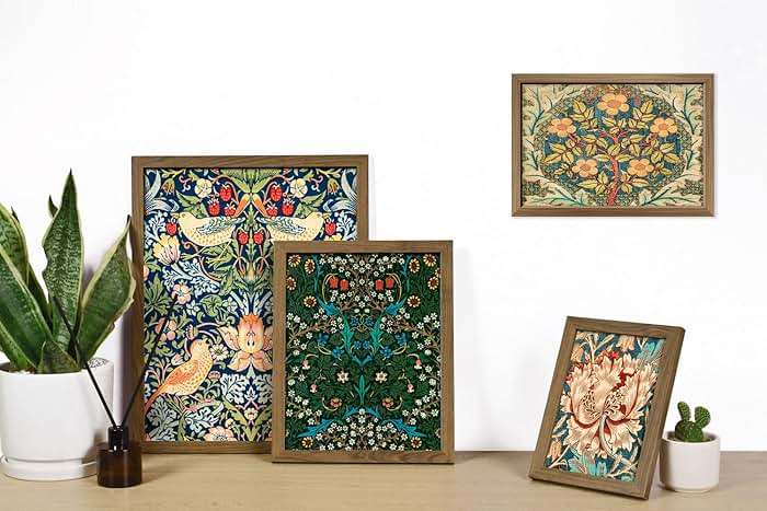 ANERZA 16 PCS Framed William Morris Wall Art Decor, Floral Wall Prints for Bedroom, Gallery Wall Frame Set, Vintage Posters for Living Room Aesthetic, Botanical Collage Kit, Dorm Home Artwork - Image 5