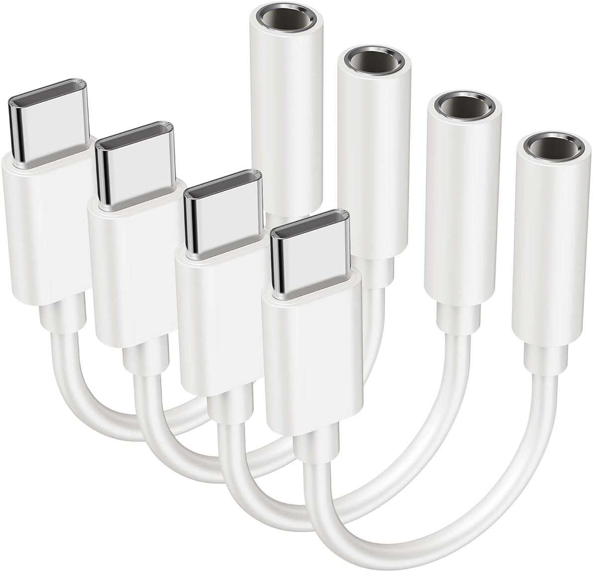 YGKSAA 4PCS Type USB C to 3.5mm Female Headphone Jack Adapter, USB Type C to Aux Audio Dongle Cable Cord, Compatible with Samsung S20/S20+/S20 Ultra, Pixel 4/+ 4XL, and More USB C Devices - Image 1