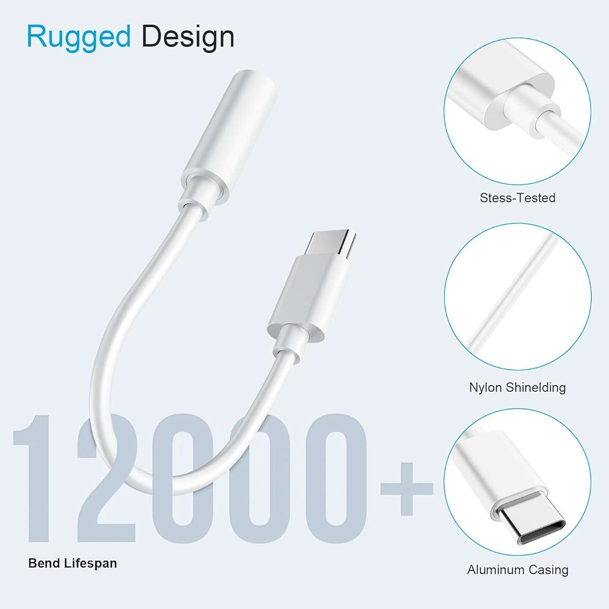 YGKSAA 4PCS Type USB C to 3.5mm Female Headphone Jack Adapter, USB Type C to Aux Audio Dongle Cable Cord, Compatible with Samsung S20/S20+/S20 Ultra, Pixel 4/+ 4XL, and More USB C Devices - Image 4