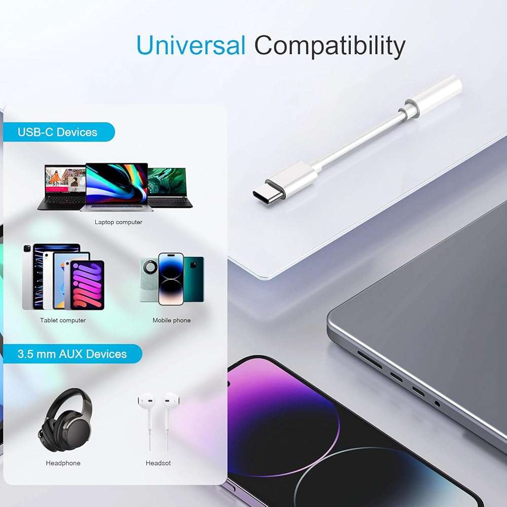 YGKSAA 4PCS Type USB C to 3.5mm Female Headphone Jack Adapter, USB Type C to Aux Audio Dongle Cable Cord, Compatible with Samsung S20/S20+/S20 Ultra, Pixel 4/+ 4XL, and More USB C Devices - Image 6