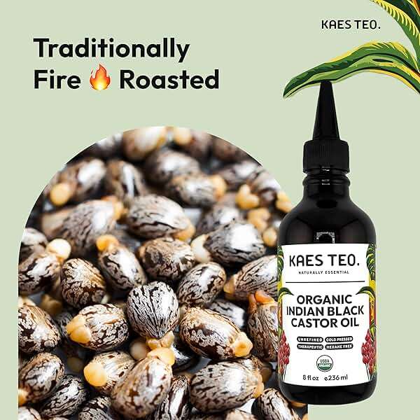 Kaes Teo Organic Black Castor Oil for Hair Growth - Not Jamaican Black Castor Oil, Moisturizes Skin, Nail, Scalp, Thicker Eyebrows, Lashes 100% Pure Cold Pressed Hexane Free - Premium Kit, 8 fl oz - Image 4
