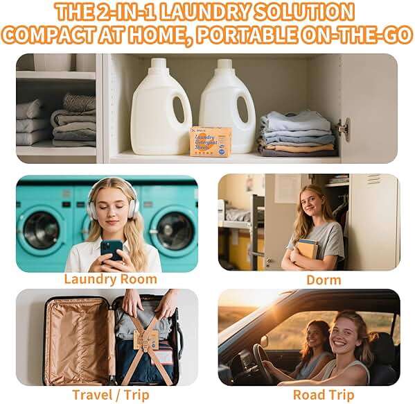BellaLuce Laundry Detergent Sheets - Laundry Sheets, 240 Loads, Eco-Friendly, Plastic-Free, Fresh Linen Scent, Space Saving, Fast Dissolve & Hypoallergenic, Laundry Detergent for Home,Dorms,Essentials - Image 6
