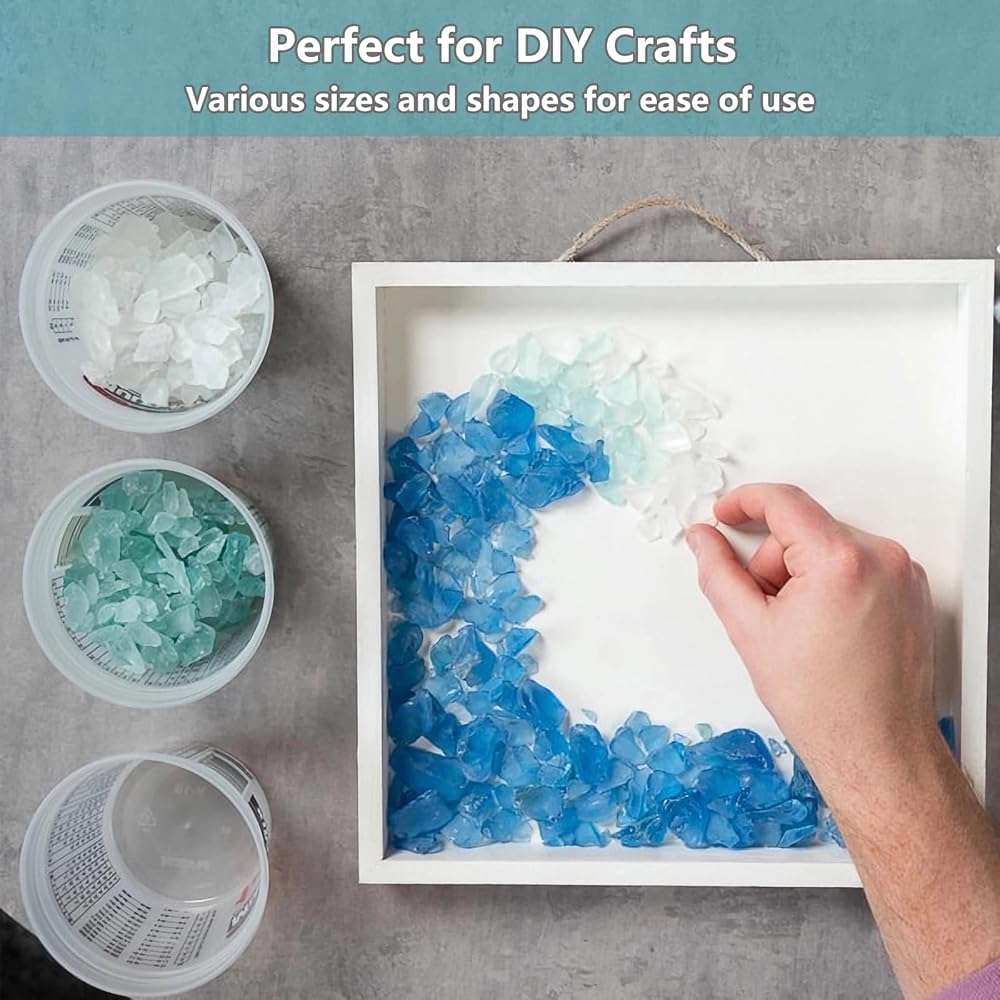 QYGL Sea Glass Block - 2.1LB Turquoise Frosted Vase Filler and Aquarium Ornament, DIY Craft Supplies for Art, Beach Weddings, and Home Decor - Image 5