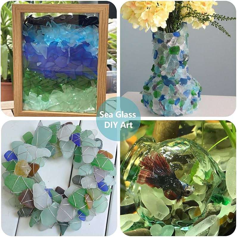 QYGL Sea Glass Block - 2.1LB Turquoise Frosted Vase Filler and Aquarium Ornament, DIY Craft Supplies for Art, Beach Weddings, and Home Decor - Image 7