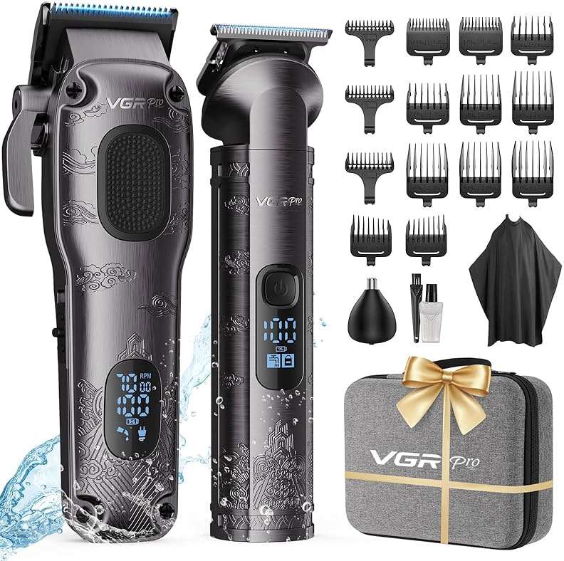 Hair Clippers for Men Professional, Cordless Hair Clippers for Hair Cutting, Mens Clippers and Trimmers Set, Electric Hair Trimmer for Men with Package Box - Image 1