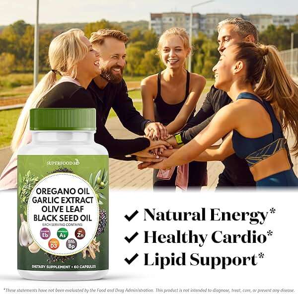 Superfood MD Oregano Oil, Garlic Extract, Olive Leaf, Black Seed Oil, Astragalus-Immune Support & Digestive Health Supplement for Women and Men- 120 Count - Image 5