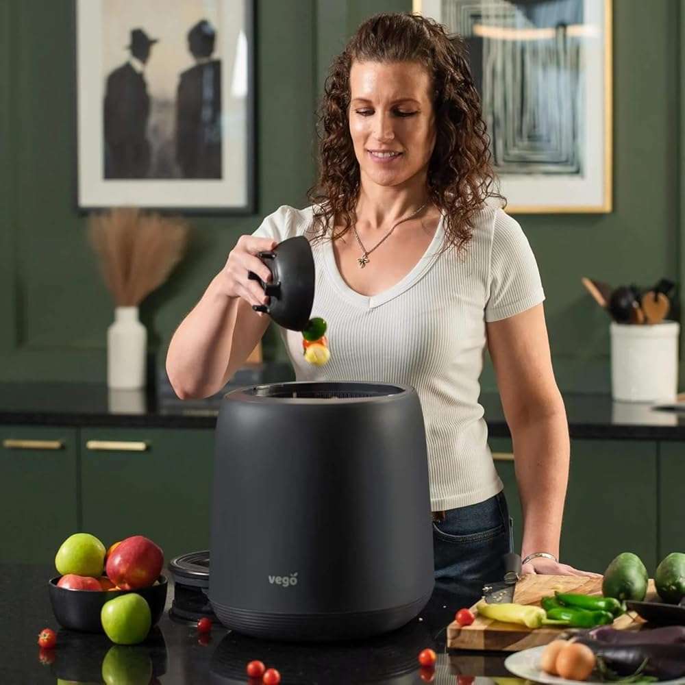 Vego Kitchen Composter, 4L Electric Composter Countertop 5 Modes Weight-Based Smart Compost Bin with App Odorless Auto-Cleaning Food Waste Compost Machine Indoor, Black - Image 9