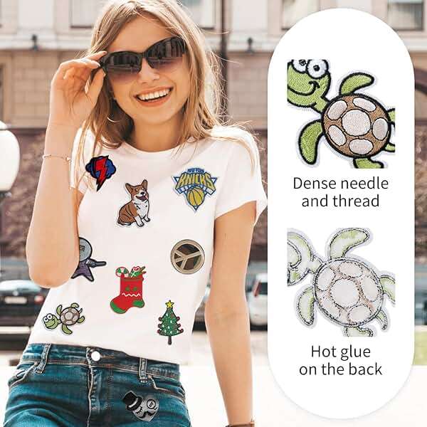 100Pcs Random Assorted Styles Embroidered Patches, Sew on/Iron on Patch Applique for Clothes, Dress, Hat, Jeans, DIY Accessories - Image 3