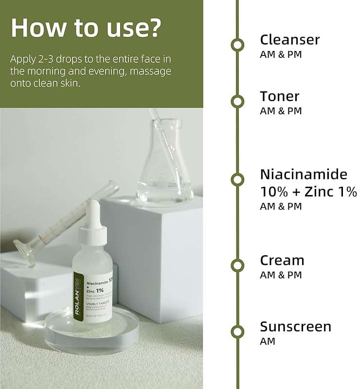 ROLANYIN Niacinamide 10% + Zinc 1% Facial Serum for Oil Control and Pore Minimizing Blemish Treatment Hydrating Soothing Anti Aging and Nourishing Formula Skin Care - Image 6