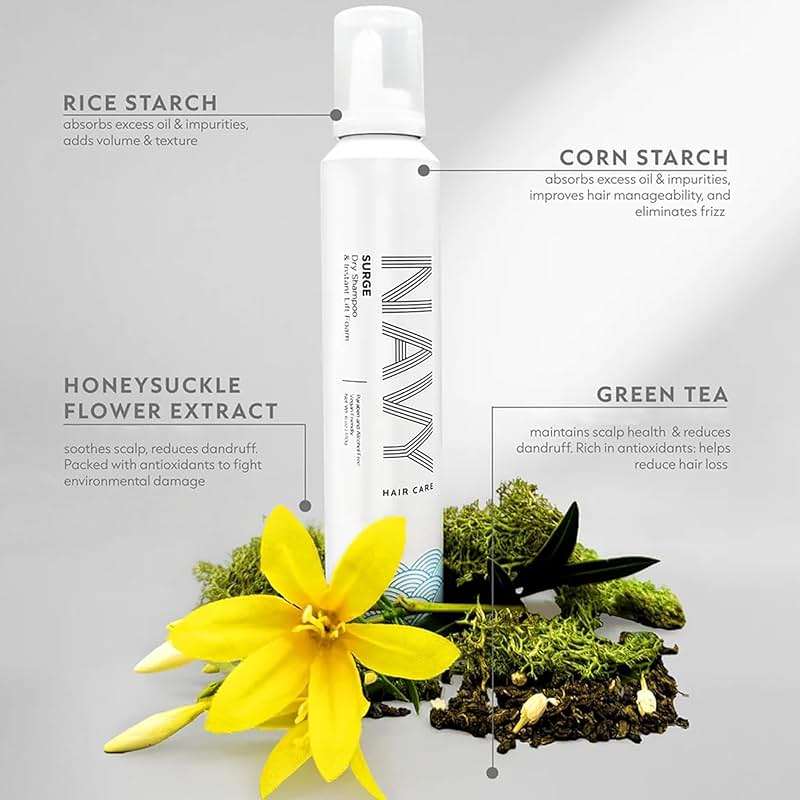 NAVY HAIR CARE Surge Dry Shampoo and Instant Lifting Foam | Non-Aerosol | 6 oz - Image 2