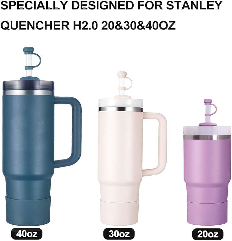 HYZ 8 Piece Accessories for Stanley Cup, Silicone Spill Proof Stopper Set and Protective Boot Including Straw Cover Cap for Stanley H2.0 20oz 30oz 40oz Tumbler, Blue Spruce - Image 4